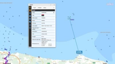 Kandıra’nın Kefken bölgesi yakınlarında, Rusya’nın Novoroski Limanı’na doğru yol alan