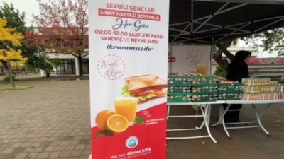 Ortahisar Belediyesi, üniversite öğrenimi gören öğrencilere sınav haftası boyunca yiyecek