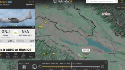 İsveç merkezli uçuş izleme platformu Flightradar24, "Türk Hava Kuvvetleri’ne ait
