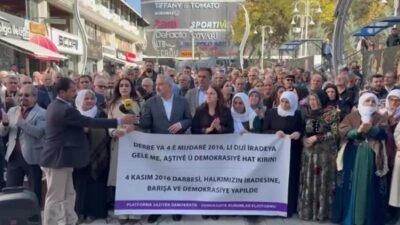 Demokratik Kurumlar Platformu, 4 Kasım 2016’da HDP'ye yönelik operasyonların yıldönümünde
