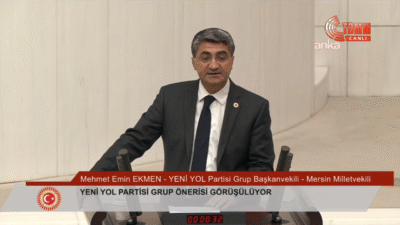 TBMM Genel Kurulu'nda konuşan Yeni Yol Partisi Grup Başkanvekili Mehmet Emin
