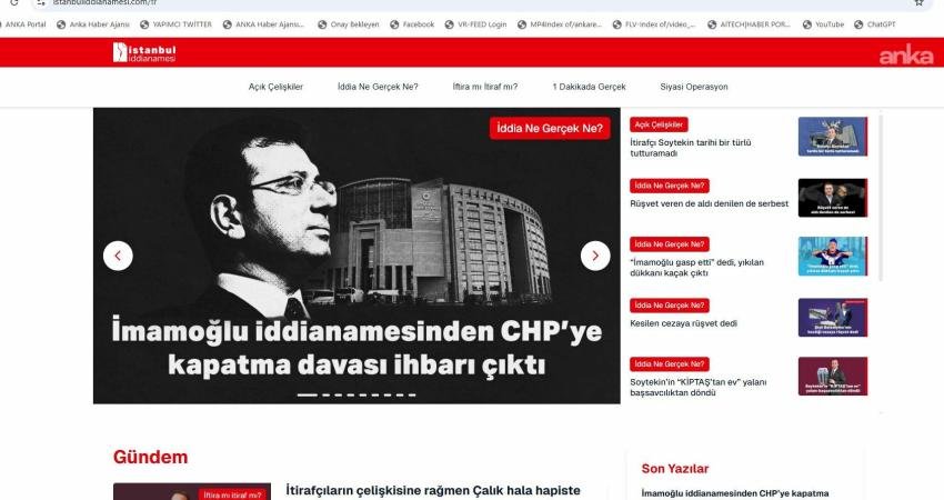 Mahkemeye sunulan İBB iddianamesine karşı "İstanbul İddianamesi" adıyla siteler ve