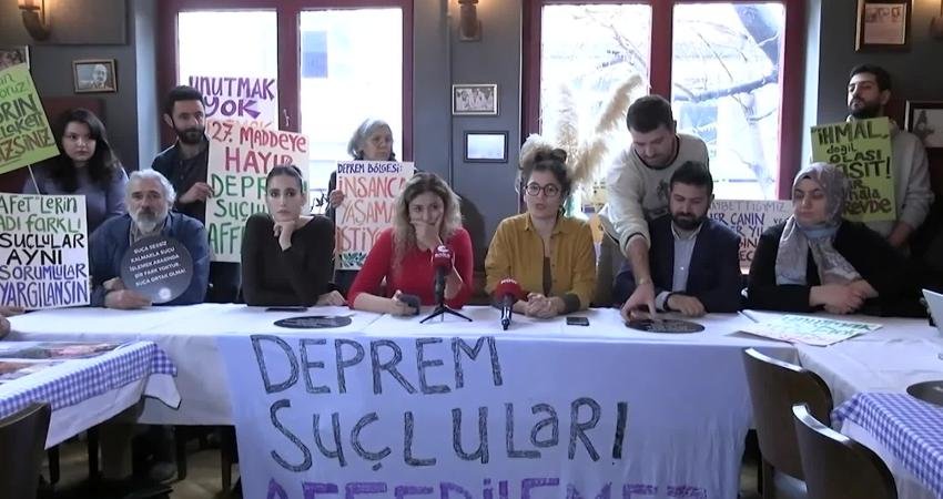 6 Şubat depremlerinde yakınlarını yitiren ailelerin oluşturduğu Adalet Peşinde Aileleri