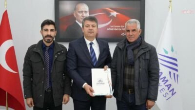 Adıyaman Belediye Başkanı Abdurrahman Tutdere ile iş insanı Osman Aslan,