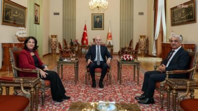 DEM Parti İmralı Heyeti, TBMM Başkanı Numan Kurtulmuş ile TBMM'de