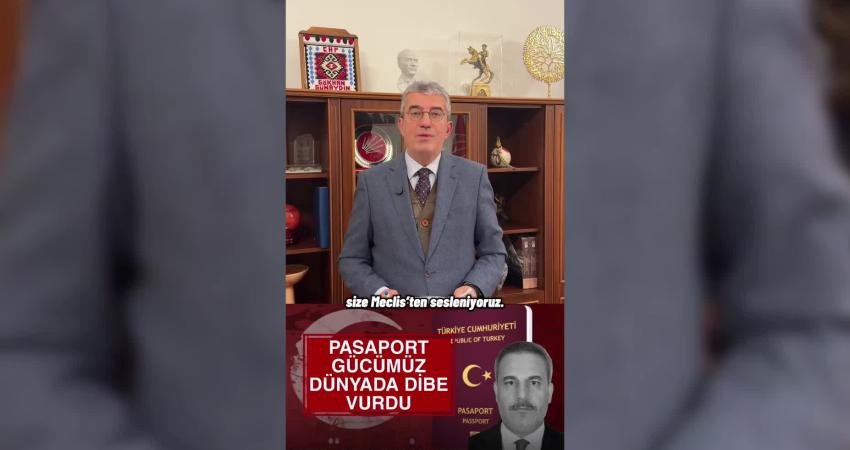 CHP Grup Başkanvekili Gökhan Günaydın, Türkiye'nin küresel pasaport sıralamasında 193 ülke arasında