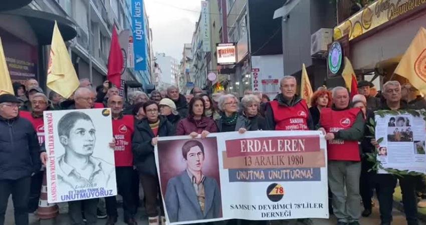 Erdal Eren idam edilişinin 45. yılında Samsun’da anıldı Devrimci 78’liler Derneği Samsun Şubesi, 12 Eylül askeri darbesinin ardından