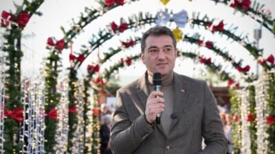 Giresun'da Atatürk Meydanı, kentin ilk kapsamlı Yeni Yıl Çarşısı için