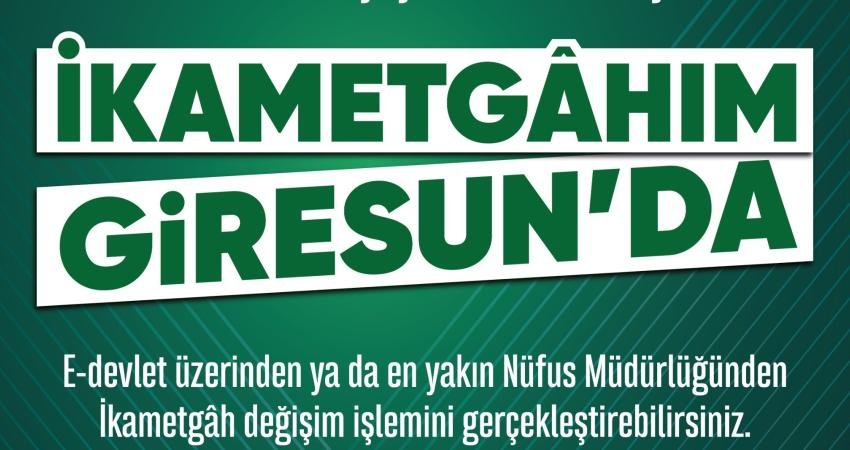 Giresun Belediyesi Başkanı Köse’den ikametgah çağrısı: “Hemşehrilerimi ikametgâh güncelleme işlemlerini tamamlamaya davet ediyorum” Giresun Belediyesi Başkanı Fuat Köse, vatandaşlara çağrıda bulunarak, "Nüfusumuz ne