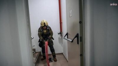 İzmir Büyükşehir Belediyesi İtfaiye ekipleri, Bayraklı’daki 47 katlı binada olası