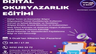 İzmir Büyükşehir Belediyesi, kadınlar için dijital okuryazarlık eğitimi düzenliyor. Meslek