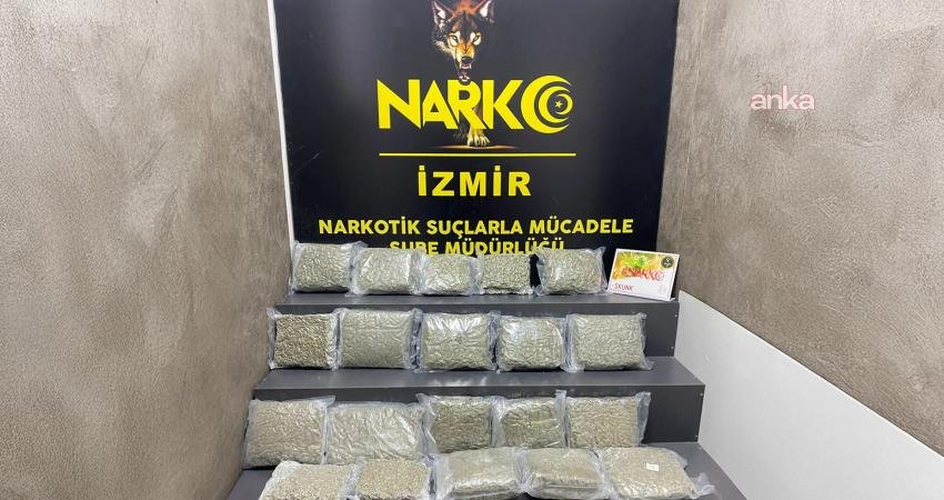 Kemalpaşa’da durdurulan bir araçta 21 kilo 200 gram skank ele