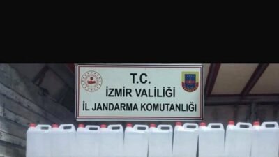 İzmir’de yeni yıl öncesi yürütülen operasyonda, 860 litre etil alkol