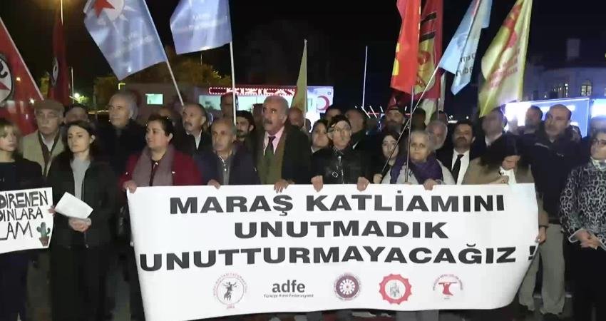 Maraş Katliamı’nın 47. yılında İstanbul  Alevi kurumlarının çağrısıyla  Kadıköy İskele