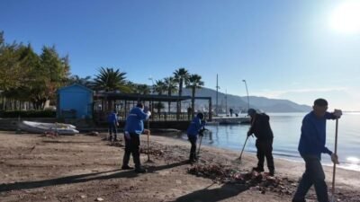 Marmaris Belediyesi, hafta sonu etkili olan şiddetli fırtına ve yağmurun