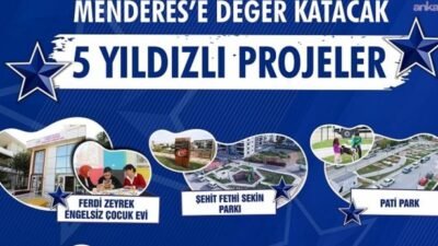 Menderes Belediyesi, yarın 5 büyük projenin açılışını gerçekleştirecek. Projeler hakkında açıklama