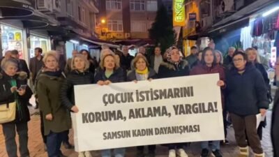 Samsun Kadın Dayanışması, TBMM’de yaşanan cinsel istismar olayını protesto ederek,