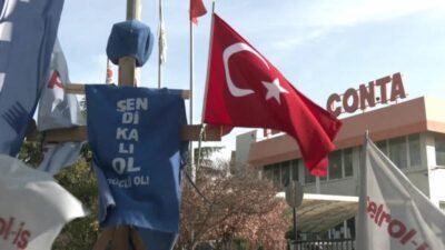 İzmir’deki Temel Conta Fabrikası işçilerinin fabrika yönetiminin sendika yetkisini tanımadığı