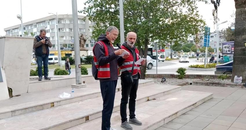 Türkiye İşçi Partisi (TİP), Muğla'nın Ortaca ilçesinde MESEM'i protesto eden TİP’li