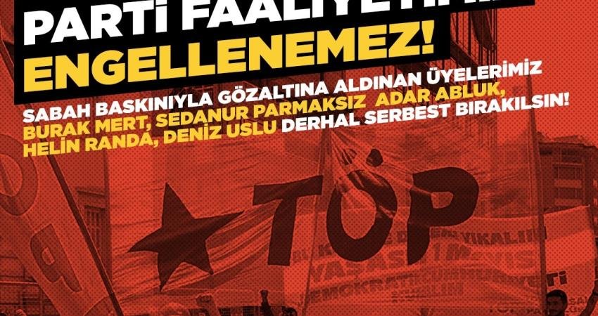 İzmir’de sabah saatlerinde yapılan ev baskınlarında üyelerinin gözaltına alınmasına tepki