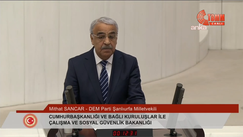 DEM Parti Şanlıurfa Milletvekili Mithat Sancar, "Barış kalıcı değilse zaten