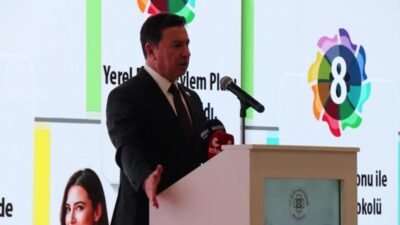 Muğla Büyükşehir Belediyesi’nin 2026–2029 Yerel Eşitlik Eylem Planı tanıtımında konuşan