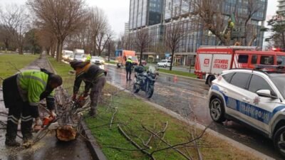 Bakırköy Belediyesi, İstanbul genelinde etkisini artıran fırtına ve yağışın olumsuzluklara