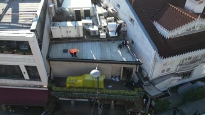 Dün Bebek Otel'deki eklentilerin yıkımını gerçekleştiren İBB ekipleri bugün de