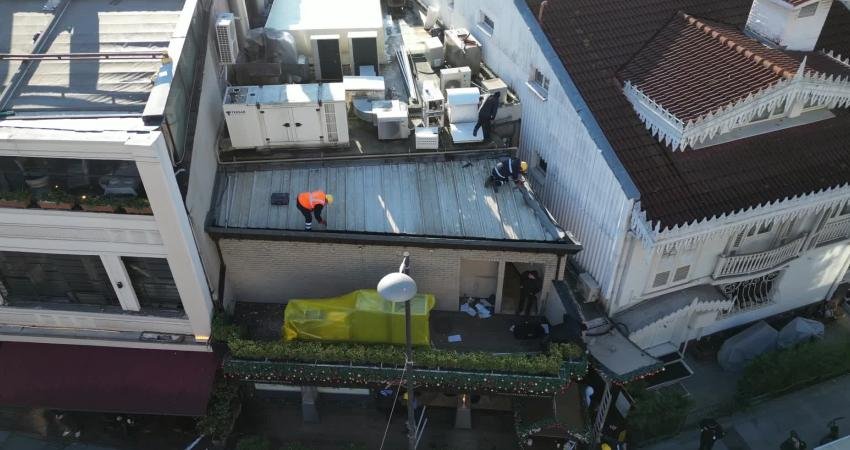 Dün Bebek Otel'deki eklentilerin yıkımını gerçekleştiren İBB ekipleri bugün de