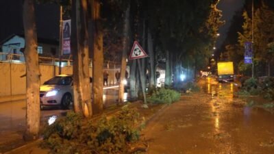 Buca Belediyesi, ilçe genelinde etkili olan şiddetli yağış ve fırtına