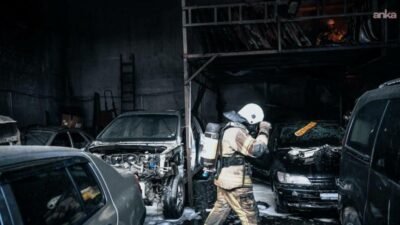 Buca Seyhan Mahallesi’nde bir oto tamirci deposunda çıkan yangın, İzmir