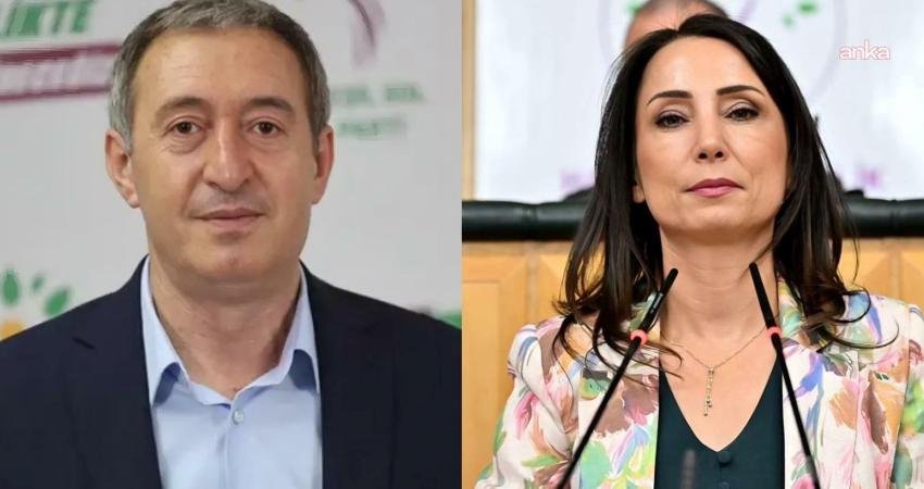 DEM Parti Eş Genel Başkanları Tuncer Bakırhan ve Tülay Hatimoğulları,