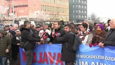 DEM Parti öncülüğündeki Demokratik Kurumlar Platformunun, Suriye’deki çatışmaları protesto etmek amacıyla