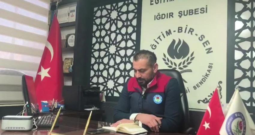 Eğitim-Bir-Sen Iğdır Şube Başkanı Erkan Çiğdem, il genelindeki okullarda İŞKUR
