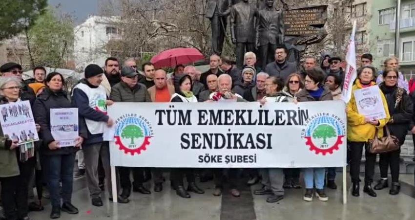 Tüm Emekliler Sendikası Söke Şubesi, Hükümet Meydanı'nda açıklama yaparak CHP'nin