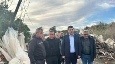 Demokrat Parti Genel Başkanı Gültekin Uysal, Antalya'da  sel ve fırtınada zarar gören