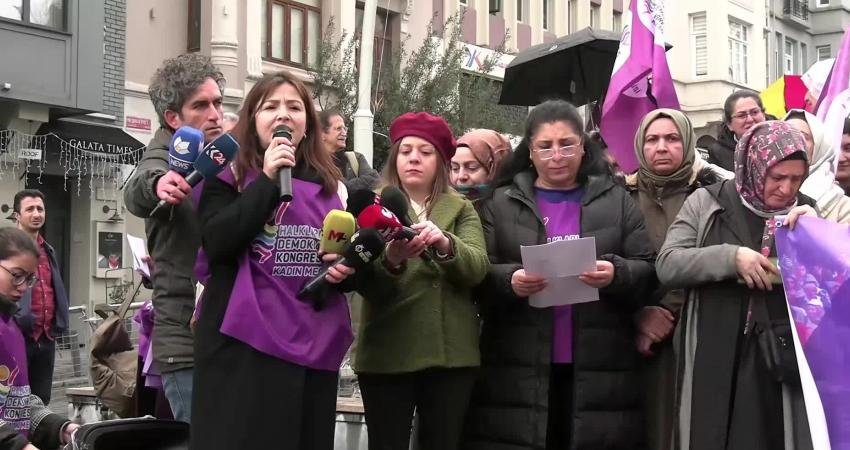 Halkların Demokratik Kongresi (HDK) Kadın Meclisleri adına Şişhane Meydanı'nda "Öz