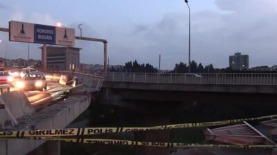 İzmir’in Buca ilçesinde freni boşalan iş makinesi yüklü kamyonun otomobile