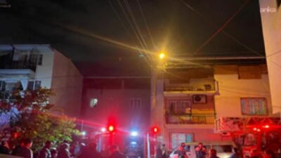 İzmir’in Buca ilçesinde 4 katlı bir binanın zemin katında çıkan
