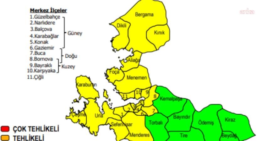 İzmir Bölge Tahmin ve Erken Uyarı Merkezi, İzmir genelinde 3