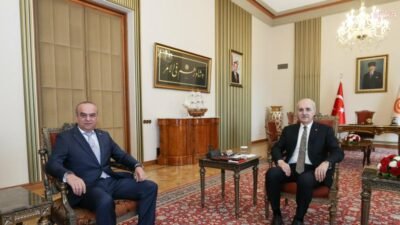 TBMM Başkanı Numan Kurtulmuş, Tacikistan’ın Ankara Büyükelçisi Sodiq Ashurboyzoda İmomi’yi makamında kabul