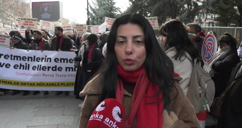 Öğretmenler Ortak Mücadele Platformu üyeleri MHP Genel Merkezi'ne giderek MHP