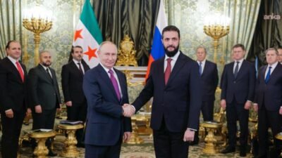 Suriye Cumhurbaşkanı Ahmed el-Şara ve Rusya Devlet Başkanı Vladimir Putin, Kremlin Sarayı'nda