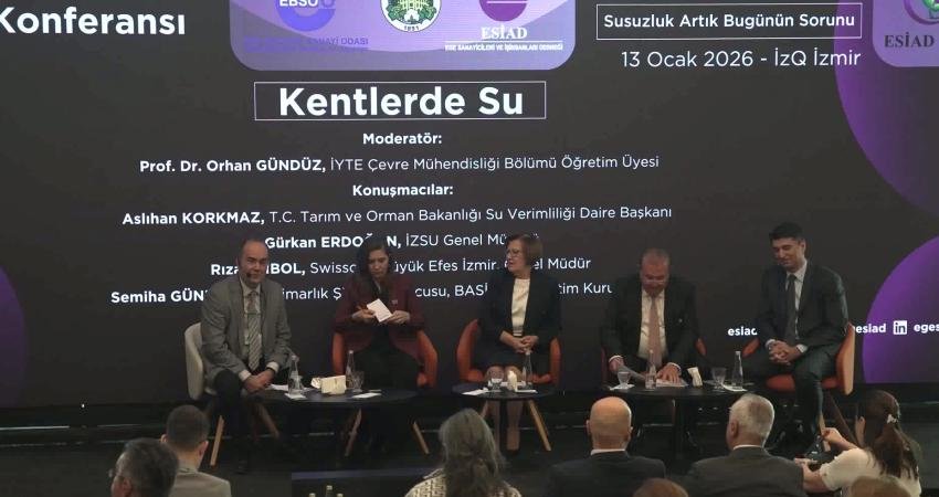 İzmir’de düzenlenen Su Konferansı kapsamındaki “Kentlerde Su” başlıklı oturumda, iklim