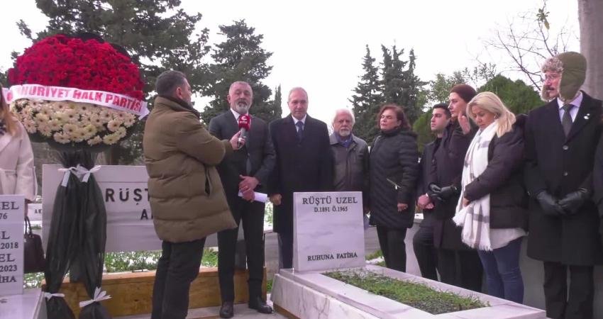 Mesleki ve Teknik Liselerinin kurucusu Mehmet Rüştü Uzel’in mezarı başında