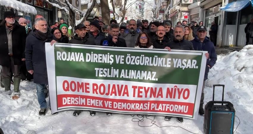 Suriye’de yaşanan gelişmeler Dersim Emek ve Demokrasi Platformu tarafından protesto