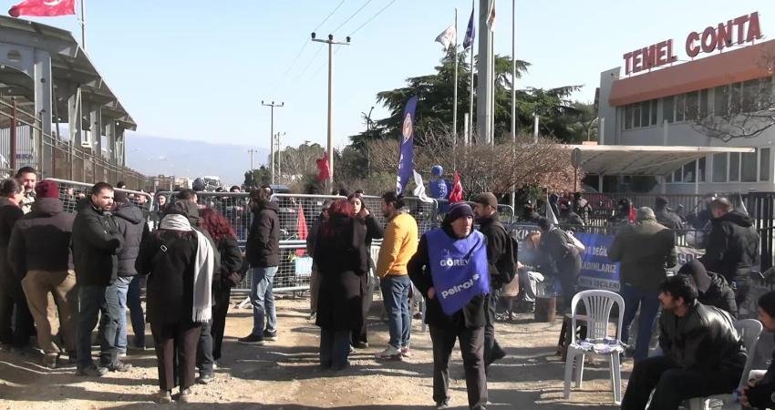 İzmir’in Kemalpaşa ilçesindeki Temel Conta fabrikasında 404 gündür grevde olan