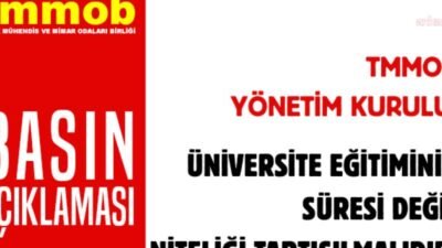 Türk Mühendis ve Mimar Odaları Birliği (TMMOB), üniversitelerde dört yıllık lisans