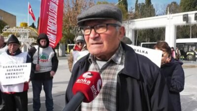Emekliler kötü yaşam koşullarına ve açlık sınırı altındaki maaşlarına karşı