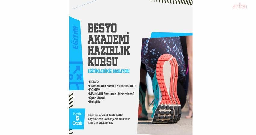 Tuzla Belediyesi tarafından öğrencilerin parkur sınavlarına hazırlanması için düzenlenen BESYO